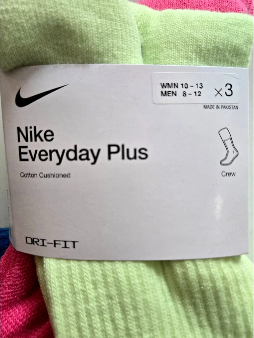 Nike Unisex Socks 3 Pack Men's Women's Everyday Plus Dri Fit NWT